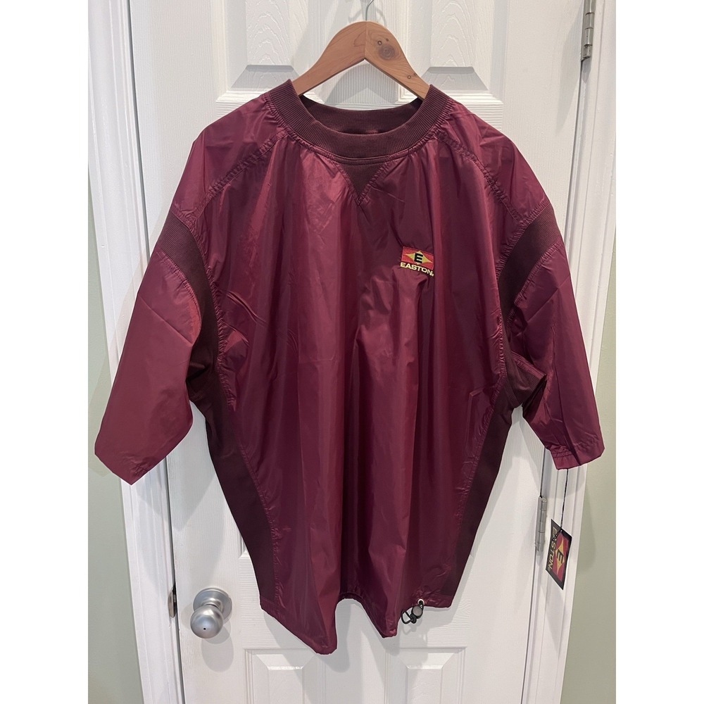 NWT Easton Short‎ Sleeve Game Day Pullover Maroon Vented Men's XL Cage Jacket